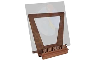 Now Playing Vinyl Record Holder - Vintage Wooden Display Stand for Albums | Stylish Vinyl Record Stand, Classic LP Storage Ac
