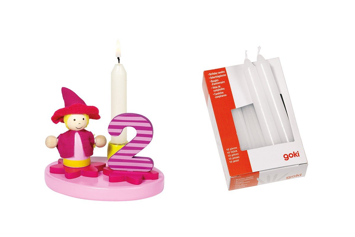 Birthday child girl with numbers 0-9 incl. 10 candles