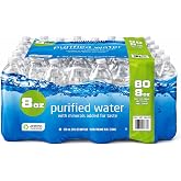 Purified Drinking Water 8oz (80 Count) Mini Water Bottles - Bulk, BPA Free small waterbottles with Added Minerals, Refreshing Taste, Idealwater pack Gift set for Everyday use &amp; Emergency Supply