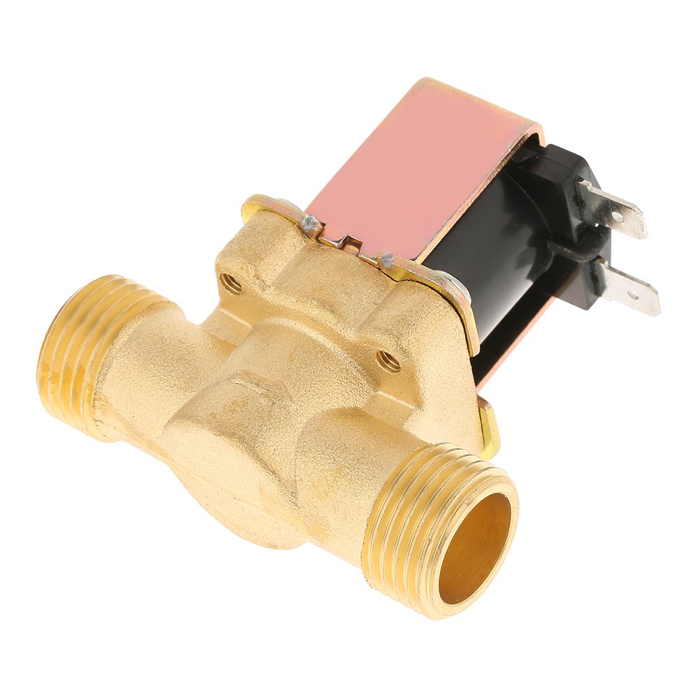Electric Solenoid Valve 1/2" DC 12V Brass Normally Closed Electric Solenoid Valve Water Control
