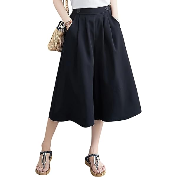 Ruffle Pant Skirt for Women Long Split Tie Waist Chiffon