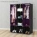 Tespo Portable Clothes Closet, Wardrobe Cabinet, Bedroom Armoire, Storage Organizer with Doors, Capacious & Sturdy. Black 12 Cubes with Floral Pattern.