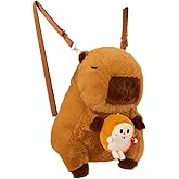 BlingKicks Capybara Bow Bowknot Orange Flower Lollipop Cute Plush Backpack Kawaii Cartoon Design for Women Ita Bag (Toast)