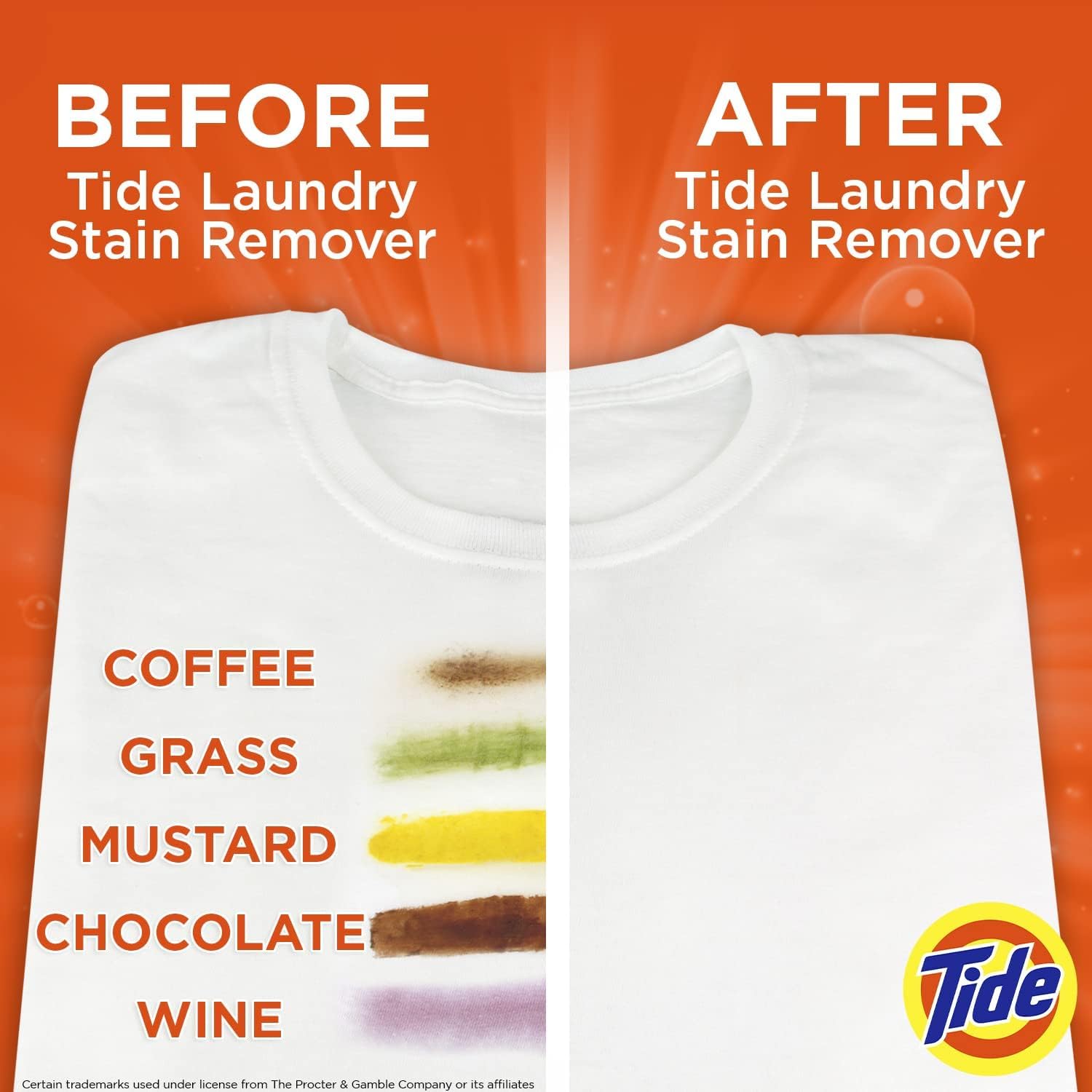 Tide Laundry Stain Remover Spray with Oxi | Stain Remover for Clothes, Carpet, Upholstery, Pet Bedding | Stain Treater Spray for Tough Stains from Wine, Coffee, Grease | 22 Fl Oz (Pack of 2) & 3 Fl Oz