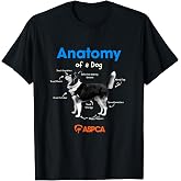 ASPCA Anatomy of a Dog Unisex-Adults Dog Lovers Classic Fit T-Shirt Black Small Crew Neck Short Sleeve