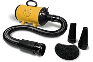 FLYING PIG GROOMING Flying Pig High Velocity Dog Pet Grooming Dryer w/Heater (Flying One, Yellow w/Black Logo)