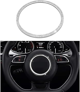 Alloy Silver Steering Wheel Center Ring Cover trim For Audi A3 A4 A5 A6 A7 Q3 Q5