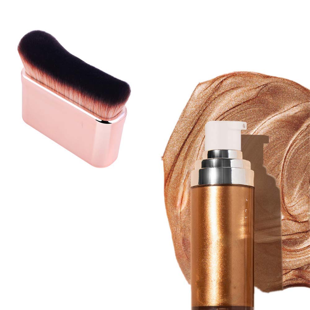 Professional Body Makeup Brush for Blending Liquid Foundation High Density Face Kabuki Brush for Body Highlighter Bronzer Shimmer Glow Concealer Cream Powder Body Brush (Rose gold): Beauty