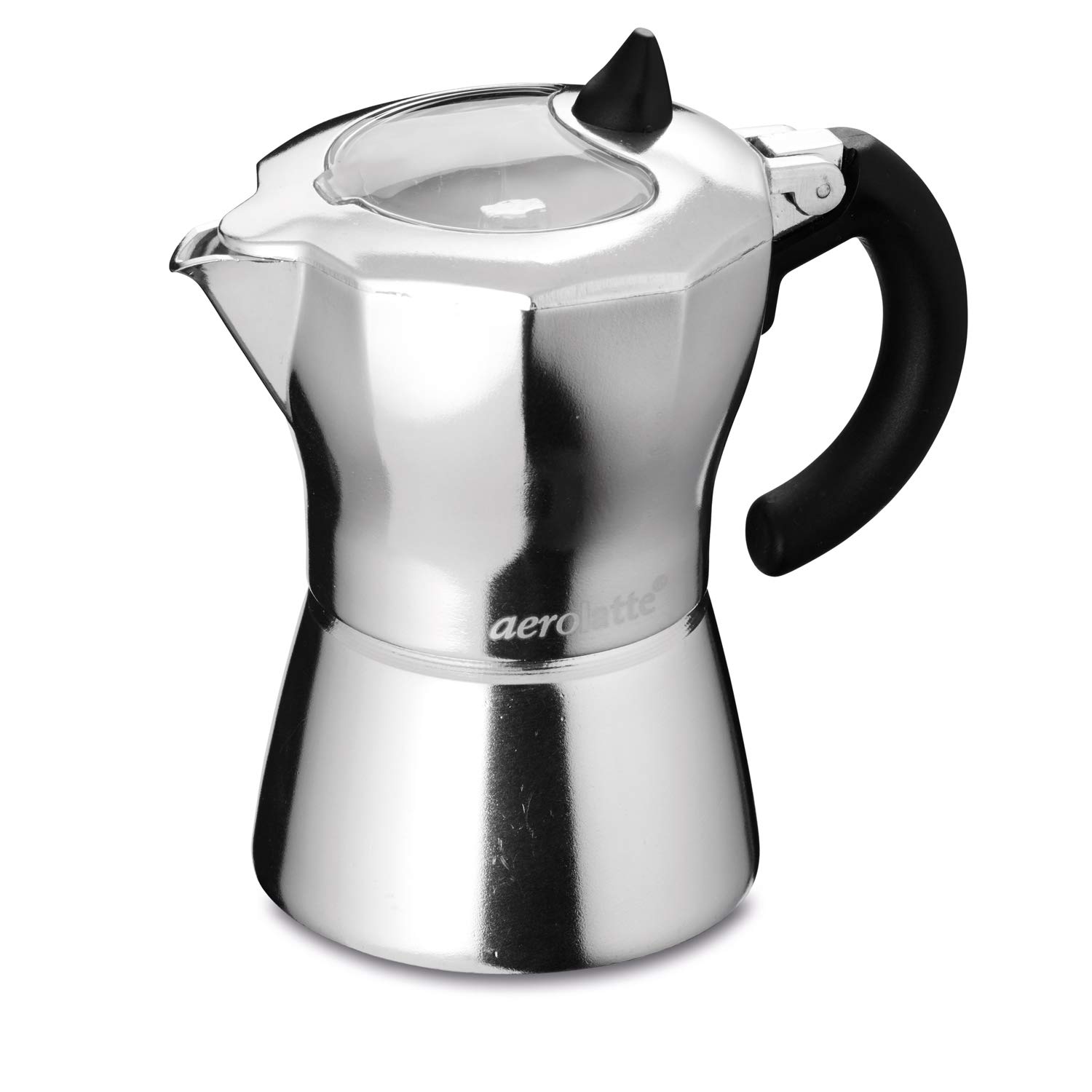 aerolatte 3-Cup MokaVista/Stovetop Espresso Maker, Silver, 3-Cup/165 ml