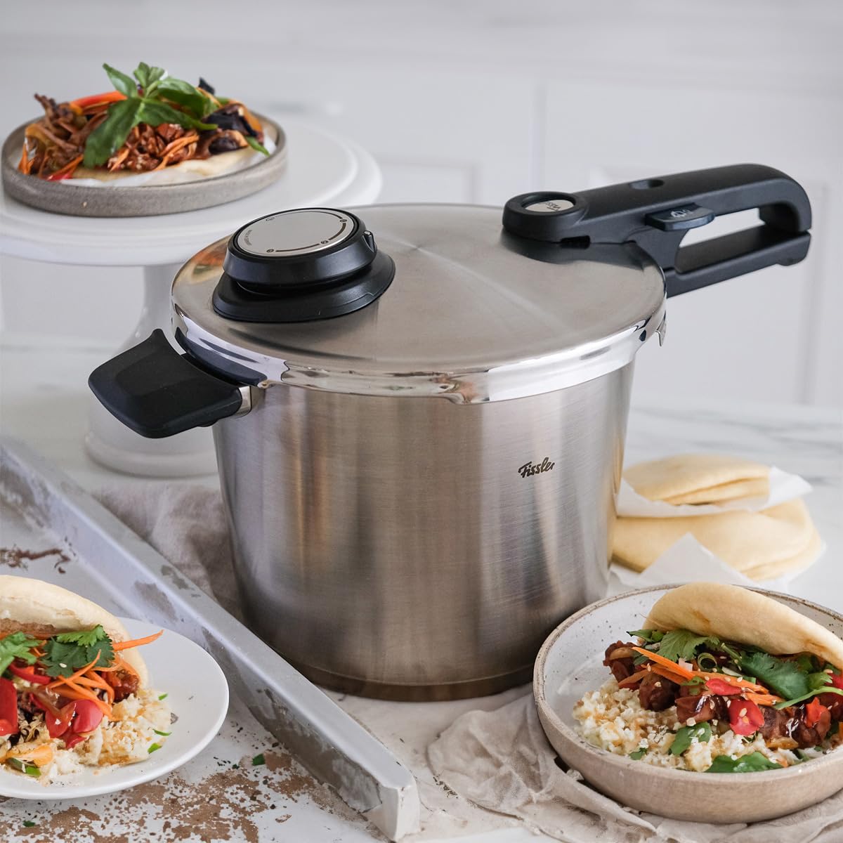 Fissler Vitavit Premium/Schnellkochtopf (6 L, Ø 22 cm) Edelstahl-Dampfkochtopf,4-Garstufen, Inkl. Einsatz - Made in Germany, Induktion 7