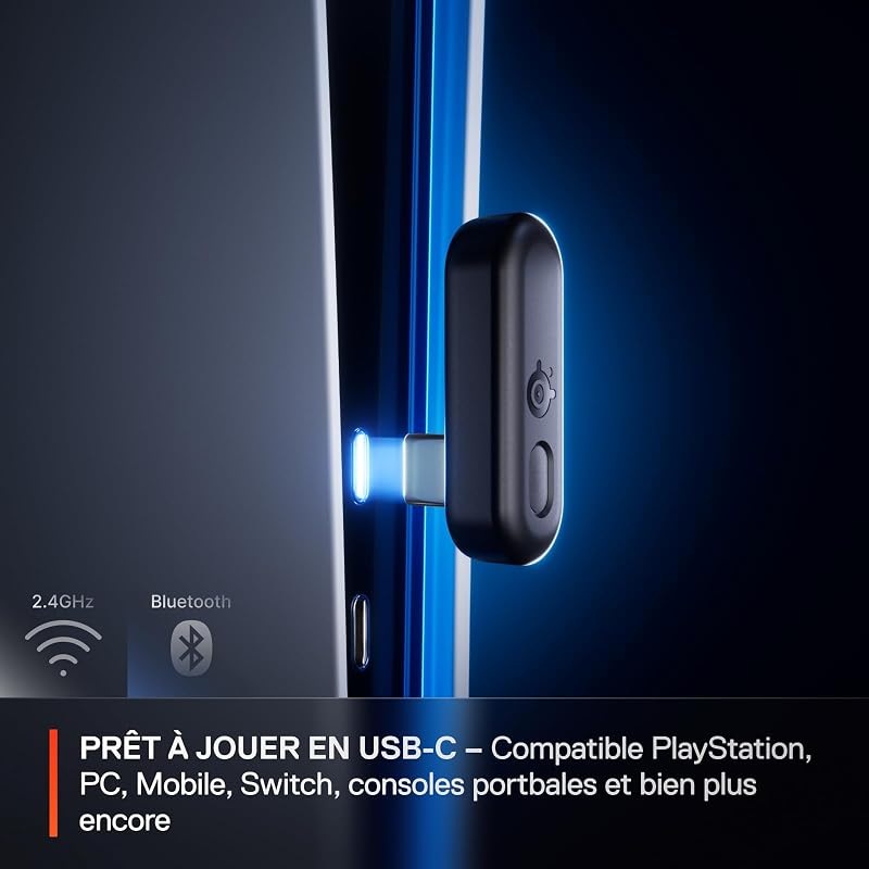 Casque Arctis Nova 3P Wireless - Appli Mobile Companion - Batterie 40h - Haut-parleurs magnétiques en néodyme - 2,4 GHz/Bluetooth - Micro détachable - PS5, PS4, PC, Switch, Mobile -Lavande