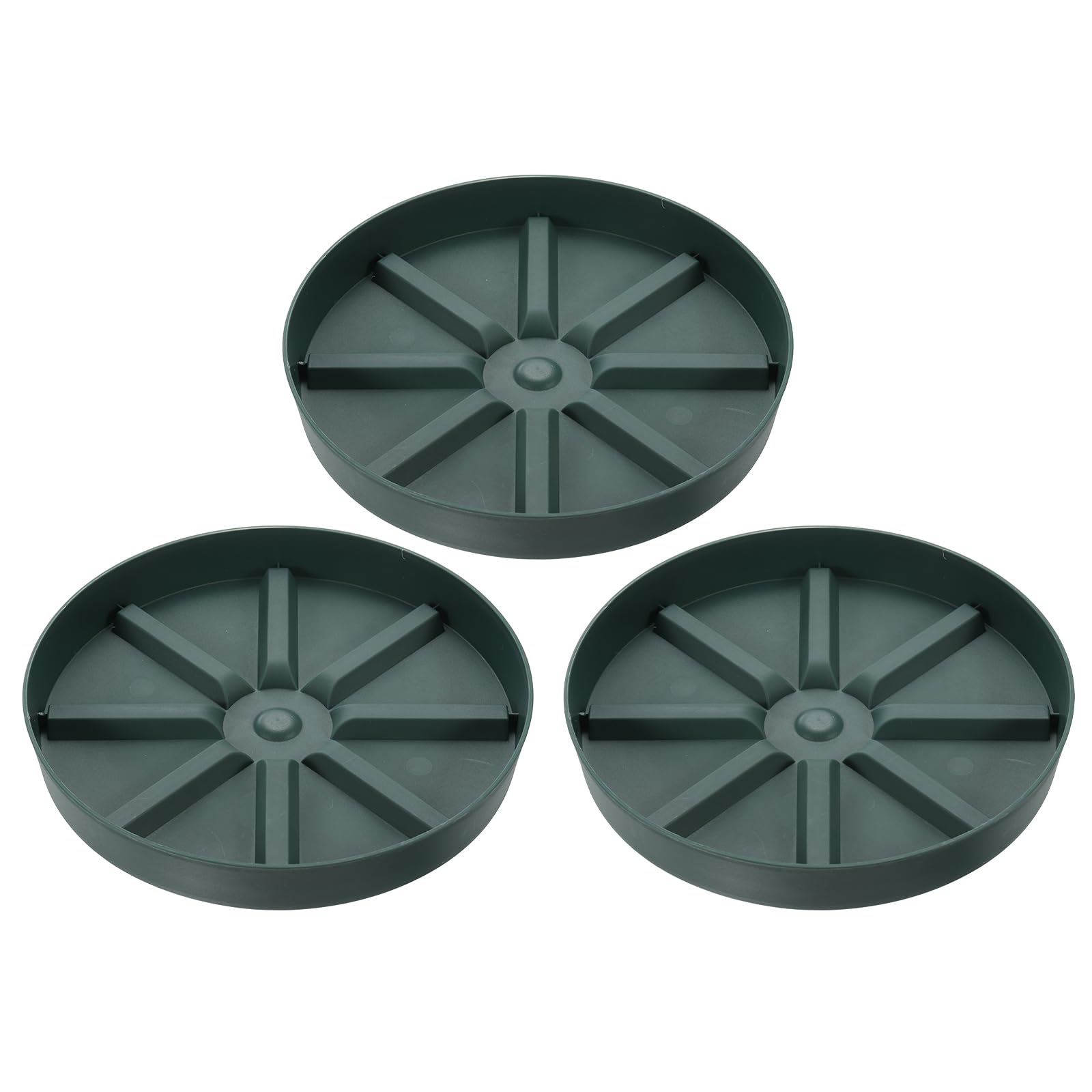 PATIKIL Plant Pot Saucers 9 Inch, 3 Pack Plastic Round Plant Pot Thicker Flower Drip Tray for Indoor Outdoor, Green