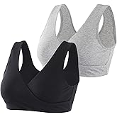 Topwhere Women's Cotton Wireless Sleep Bra for Nursing and Maternity