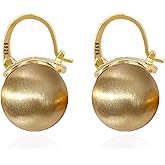 OwMell Elegant 925 Sterling Silver Pearl Drop Earrings Dangle Stud Gold Plated Earrings for Women Large Size 12mm