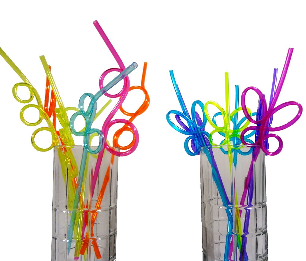 Crazy Loop Straws value pack assorted color (1Pack of