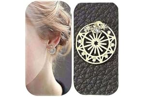 Eoumy Elegant Crystal Ear Jacket Earrings Teardrop Leaf Dangle Round Sun Stars Studs Earrings for Women Girl