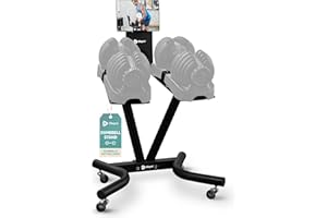 Lifepro Adjustable Dumbbell Stand with Wheels & Phone/Tablet Holder – Compatible with PowerFlow Plus, PowerUp Plus & Other Brands – Smart, Space-Saving Dumbbell Rack for Home Gym