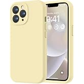 LOVE 3000 Designed for iPhone 13 Pro Max Case, Premium Silicone with [Soft Anti-Scratch Microfiber Lining] Shockproof Protective Phone Case for Men Women Girls 6.7", Creamy Yellow