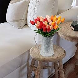 20 Pcs Yellow Tulips Artificial Flowers Real Touch
