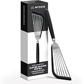 Misen Fish Silicone Spatula - Slotted Turner for Cooking - Perfect for Frying - Heat Resistant - Dishwasher Safe -1mm Thick Flexible Flipper - Soft Silicone Grip Handle for Easy Use
