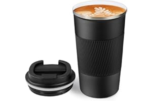 18oz Mug with Ceramic Coating Inside, Insulated Coffee Mug with Lid, Leak Proof Coffee Travel Mug, Travel Coffee Mug Fits in 