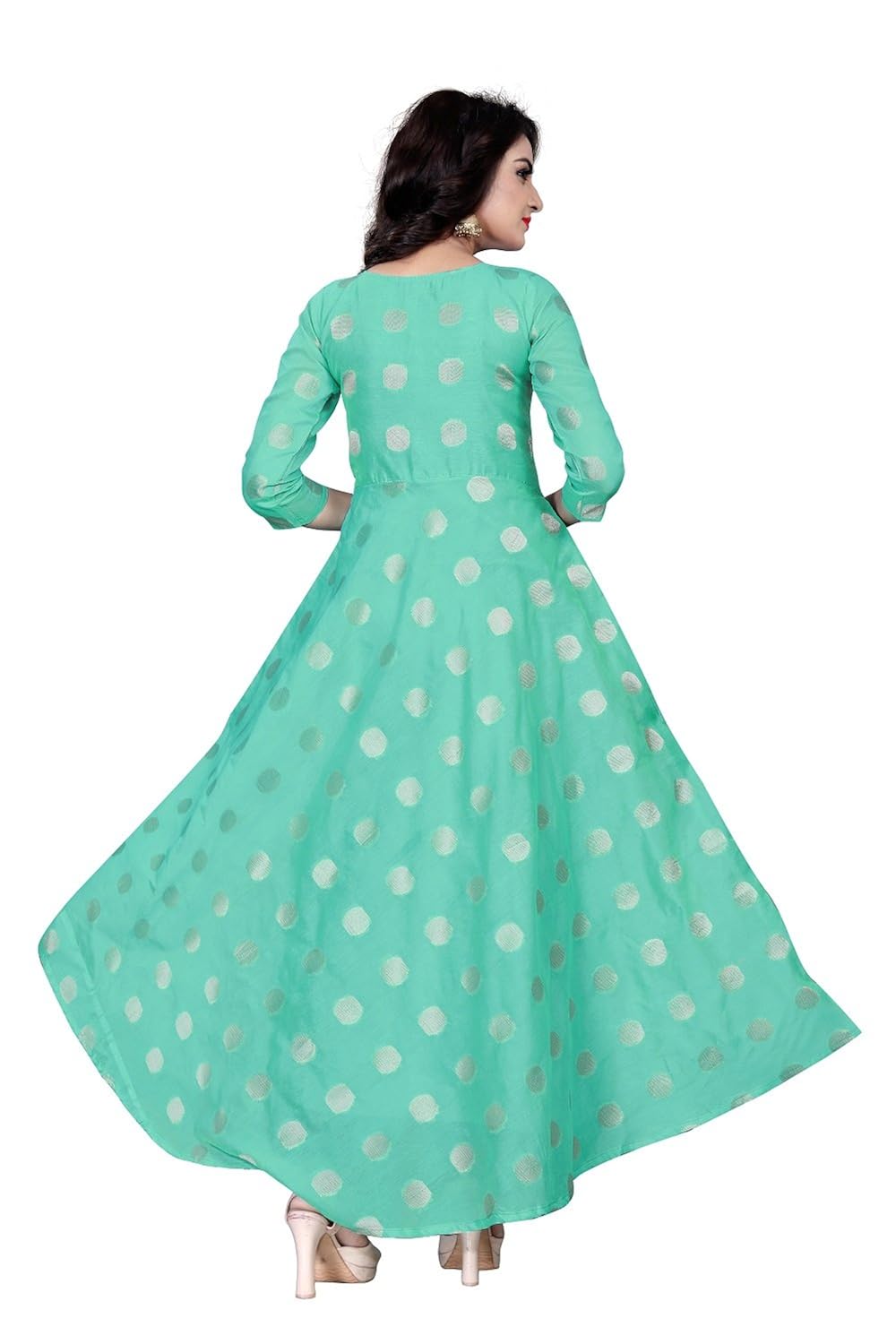 dream up fashion anarkali gown(green)