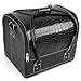 Amzdeal Makeup Case Professional Makeup Train Case Cosmetic Organizer Storage Box with 4 Sliding Trays, PU Leather (Black)
