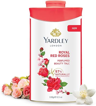 Yardley Red Rose Perfumed Talc 250g Soft Smooth Skin After Bath Shower