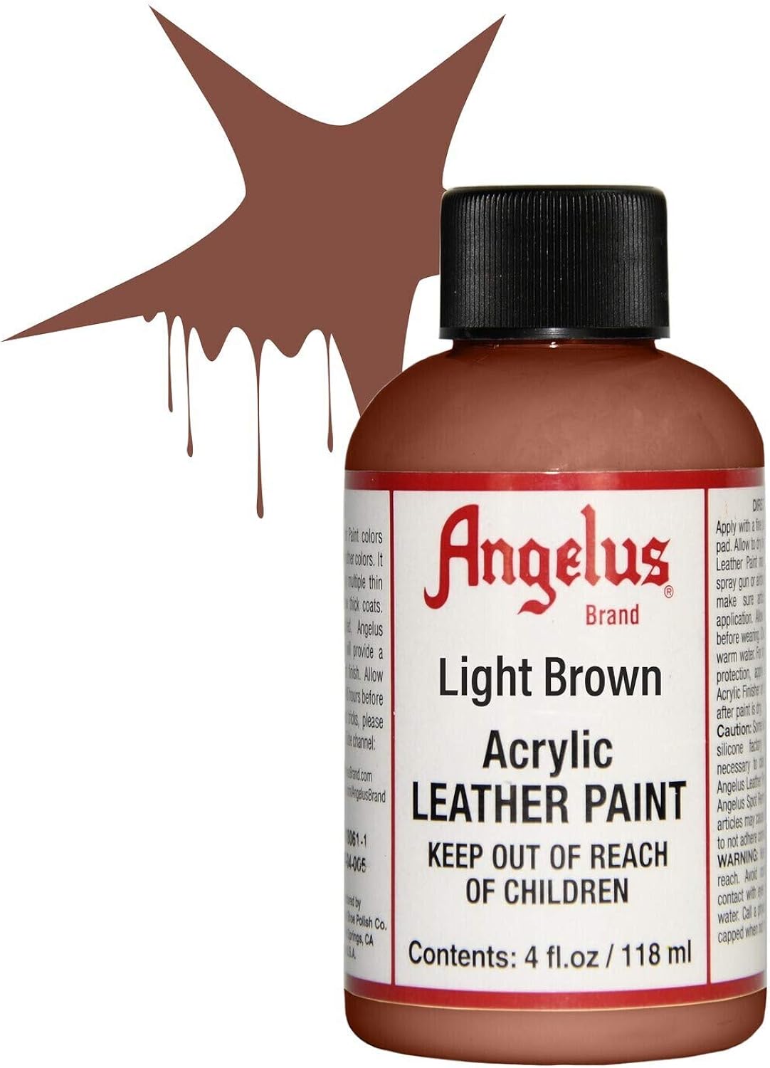 Angelus Acrylic Leather Paint, Hellbraun / Light Brown, 118 ml (Pack of 1) - Image 3