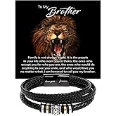 GLAVICY To My Brother Bracelet, Bracelet for Brother from Sister, Gifts from Mom and Dad, Birthday Gift with Message Card and Box