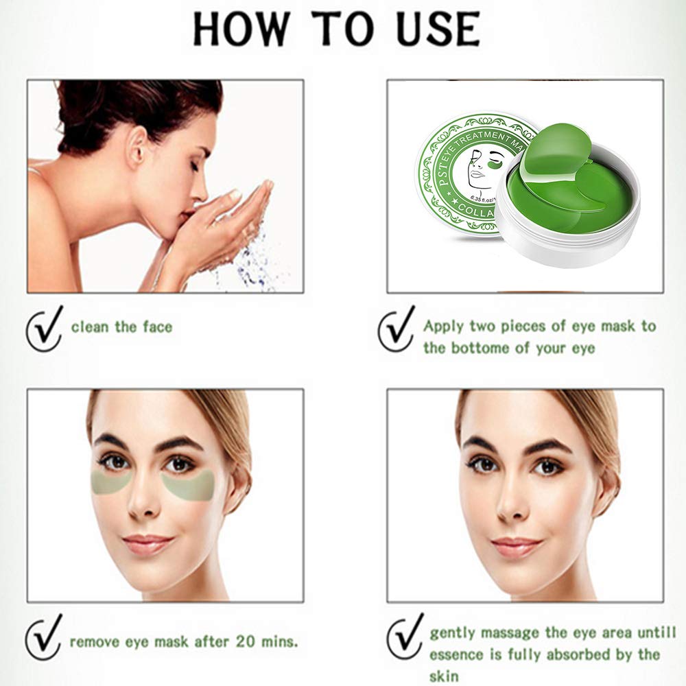 Collagen Eye Mask, POSTA 60 PCS Under Eye Treatment Gels Eye Patches, With Anti-Aging Hyaluronic Acid For Moisturizing & Reducing Dark Circles Puffiness Wrinkles Fine Lines : Beauty
