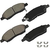 cciyu D1592 Brake Pads w/Hardware Front Disc Brake Pad Set | Fit For Nissan For Micra 2015-2017,For Versa 2012-2019,For Versa Note 2014-2019