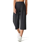 G4Free ShiftReady Capri Pants for Women 18'' - Elastic Waist Pull On Wide Leg Pants Casual Pants-Travel Dress Work Summer