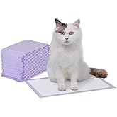 Amazon Basics Cat Litter Pee Pads, Odor Control with Fresh Scent, Super Absorbent, Multi Cat, Disposable, Universal Fit for Litter Box, Purple, 20 Count