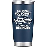Abledn Christmas Gifts for Men - Sometimes You Forget You're Awesome Tumbler Cup - Inspirational Gifts for Men Dad Him Boyfriend - 20 oz Navy Blue