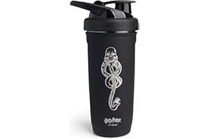 Smartshake Reforce Stainless Steel Harry Potter Dark Mark Logo Shaker Bottle (900 ml/30 oz) | Light Weight Resistance Sports Shaker Bottle with a Soft Lid | Leakproof, BPA Free & DEHP Free