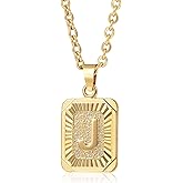 Glimmerst Initial Pendant Necklace 18K Gold Plated Stainless Steel Letter Necklace Personalizd Name Necklace for Women