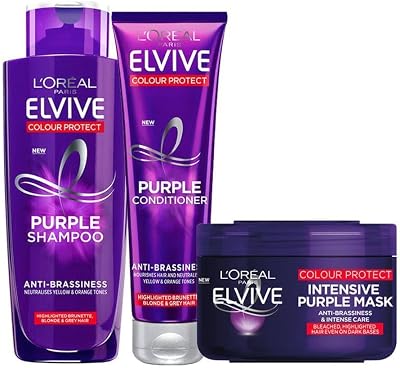 L'Oreal Paris Elvive Purple Anti-Brassiness Haircare Trio 200ml Shampoo 150ml