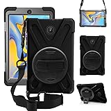 ZenRich Galaxy Tab A 8.0 Case【2018】 SM-T387 Case with 360 Rotatable w/Kickstand Hand Strap Shoulder Grip, zenrich Heavy Duty