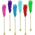 Fruidles Rock Candy Lollipops Pops Candy Suckers, Variety Flavor and Color Assortment, 5.5" (6-Pack)