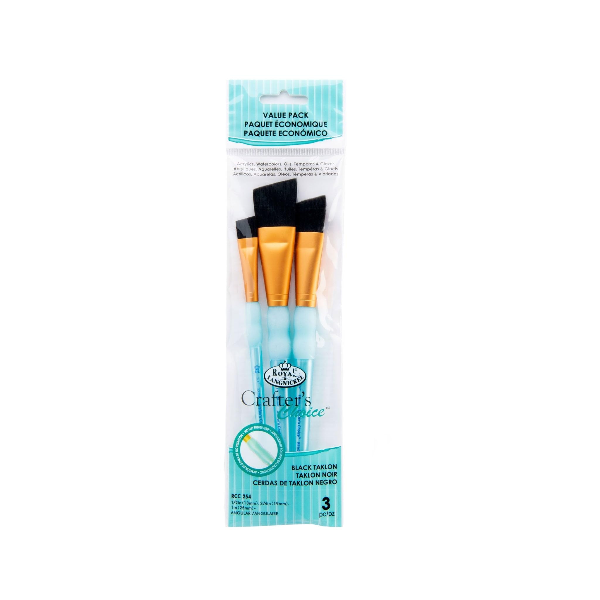 Royal & Langnickel CC 3PC Black TAKLON ANGLAR BRU