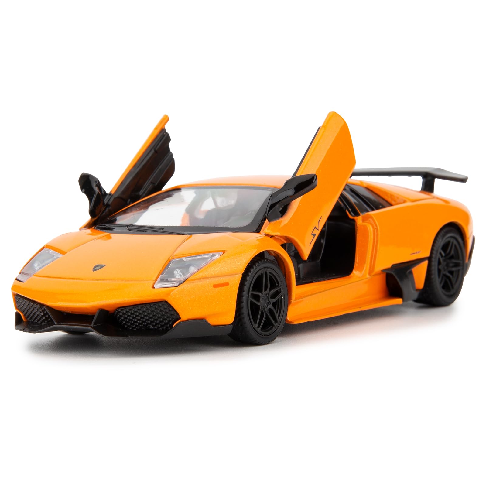 imtfzct 1/36 Lamborghini Murcielago LP670-4 Alloy Model Car with Pull Back Function Toy Car for Collecting and Decorating Model Toys, Car Gifts for Boys and Girls (Orange)