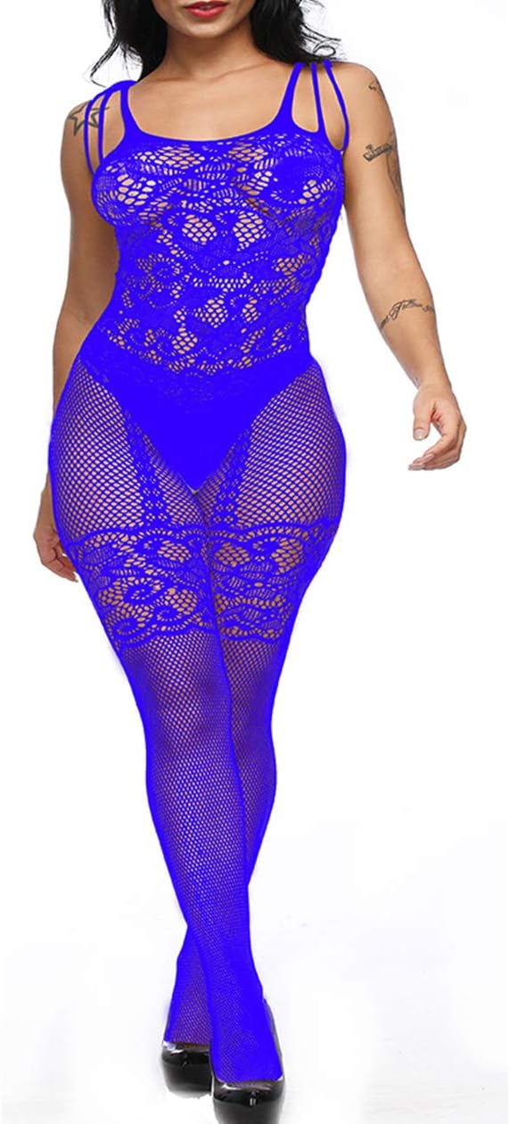 BECHARNY 1 or 2 or 3pcs/lot Women Fishnet Bodystocking Plus Size Striped Mesh Babydoll Mini Dress Chemise