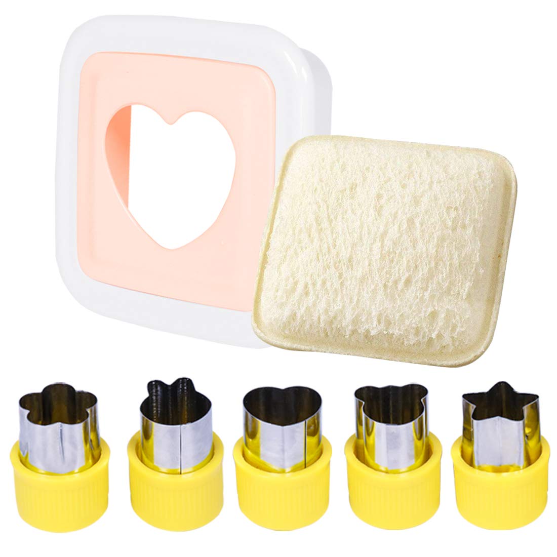 Sandwich Cutter and Sealer, Uncrustable Maker with Mini Cookie Cutters Set, Fun Sandwich Cutters for Kids, Vegetable and Fruit Cutters, Great for Kids Bento Box