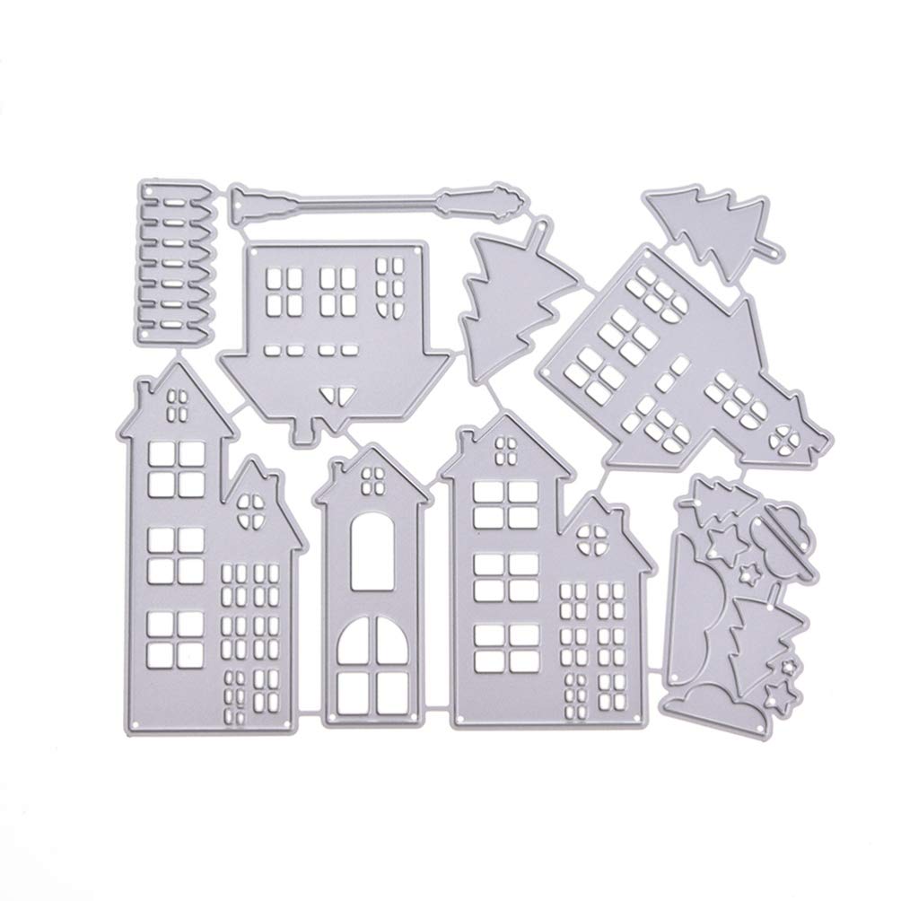 MILISTEN Christmas House Cutting Dies Cutting Embossing Moulds Alloy DIY Crafts Holiday Card Album Scrapbooking Cutting Dies for Christmas Holiday Decor