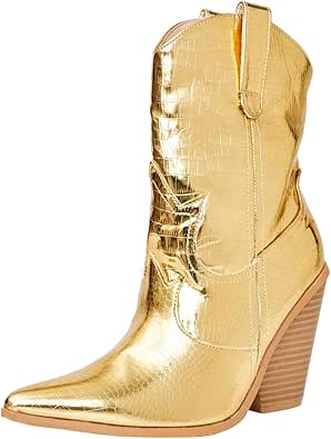metallic western booties