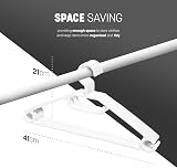 KEPLIN Space Saving White Plastic Coat Hangers 20 Pack Heavy Duty view 2
