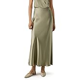 LilySilk 100% Silk Maxi Skirt Slightly Mermaid Design Side Zipper Bottom