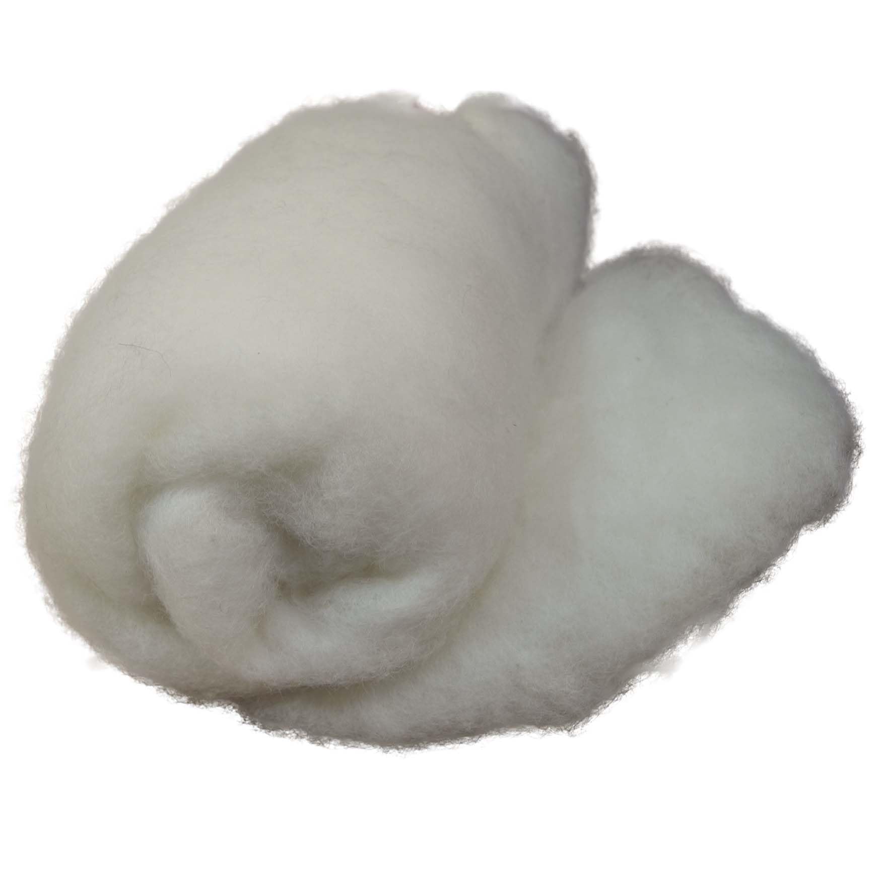 The Felt Box Core Wool for Needle Felting – Natural Cream Corriedale Carded Batt, 200g (7oz) – Carded Wool for Base Core Felting, Spinning & Wet Felting