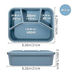 AROCFTIE Silicone Bento Box, 4 Compartment